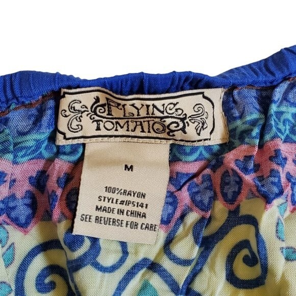Flying Tomato multi-color spaghetti strap shorts romper sz M - Picture 11 of 12